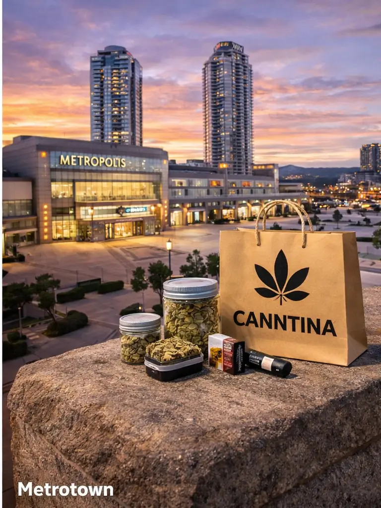 Cannabis delivery in Metrotown Burnaby near Metropolis Mall from Canntina Cannabis