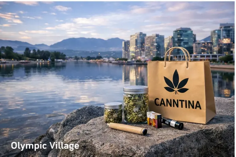 Weed delivery in Olympic Village Vancouver near False Creek from Canntina Cannabis